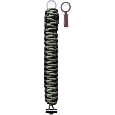 PKshop Paracord náramek double cobra s křesadlem, zeleno-černý – Zboží Mobilmania