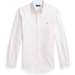 Ralph Lauren Men's Slim Fit Striped Oxford Shirt - Beige/White