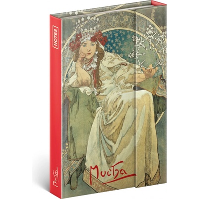 Notes Alfons Mucha Princezna linkovaný 10,5 x 15,8 cm