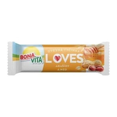 BonaVita Ovesná tyčinka Loves arašídy a med 12 x 40 g