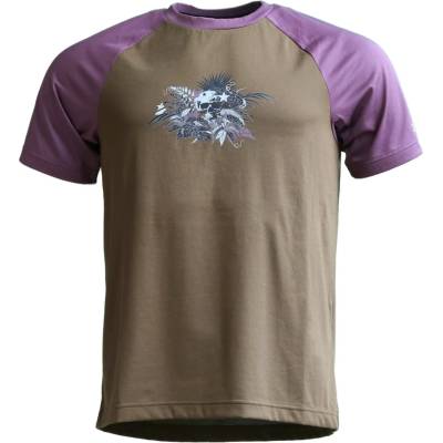 Zimtstern Мъжка фланелка с къс ръкав за колоездене Zimtstern Riderz MTB Tee S/S Cycling jersey - Military Olive / Berry - размер XL (056-3323-0214)