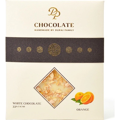 DP chocolate Tabuľková čokoláda Basic biela s pomarančom 70 g