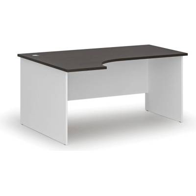 PRIMO Kancelársky rohový pracovný stôl WHITE, 1600 x 1200 mm, ľavý, biela/wenge