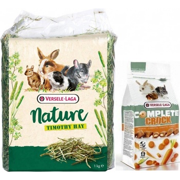Versele-Laga Timothy Hay 1 kg + Mrkvová pochúťka pre králiky a hlodavce 50 g