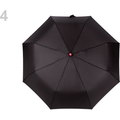 Dámský skládací vystřelovací deštník s puntíky černý – Zboží Dáma