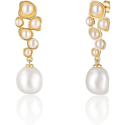 JwL Luxury Pearls Pozlátené perlové náušnice JL0655