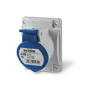 SCAME Промишлен контакт 2P+Е 16A 230V IP54 серия Optima панелен монтаж 70х87мм - 413.1663 (413.1663)