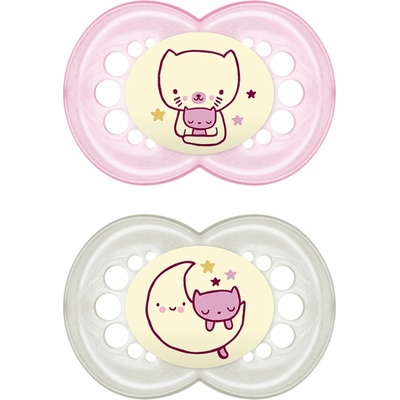 Mam dudlík night box holka 2 kusy růžová/béžová – Hledejceny.cz