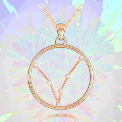 Minet Rose gold Stars ryby Czech Crystal JMAS9503RN45