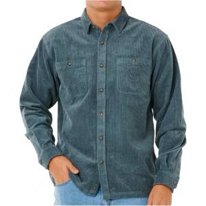 Rip Curl Мъжка риза с копчета Rip Curl Premium Surf Cord L/S Shirt - Pine Night (033-3085-0113)
