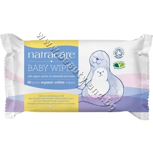 Natracare Мокри кърпички Natracare Baby Wipes, 50-Pack, p/n NA-24 - Био бебешки кърпички (NA-24)