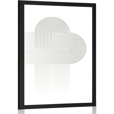 Plakát spojené duhy Mid-Century - 60x90 black