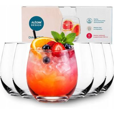 Design Poháre na drinky alebo vodu Altom Diamond súprava 6 x 390 ml