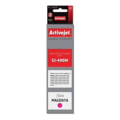 Activejet AC-G490M мастилена касета (заместител за Canon GI-490M, Supreme, 70 ml, 7000 страници, магента) (AC-G490M)