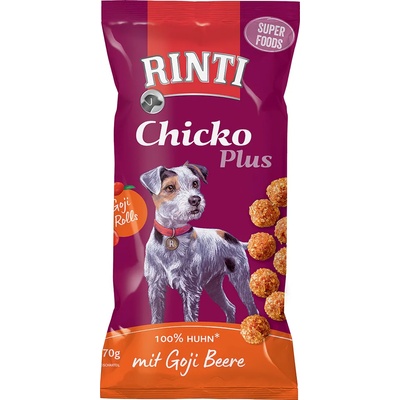 RINTI 6х70г Superfoods Chicko Plus RINTI, лакомство за кучета - с годжи бери