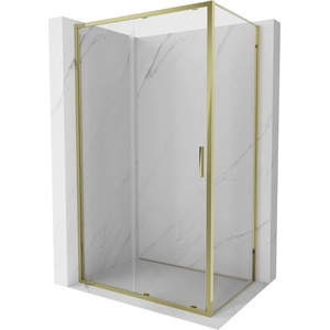 Mexen Exo-S плъзгаща душ кабина 110 x 75 см, прозрачна, златна - 8151-110-075-50-00 (8151-110-075-50-00)