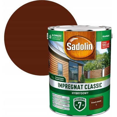 Impregnace na dřevo Sadolin 4,5 l vlašský ořech pro venkovní použití