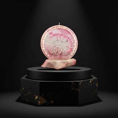 SVITSOL Svíce kruh svatební s kameny elegance Sakura 180 g