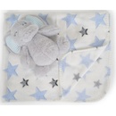 Cangaroo Бебешко одеяло 90/75 cm с играчка Elephant blue