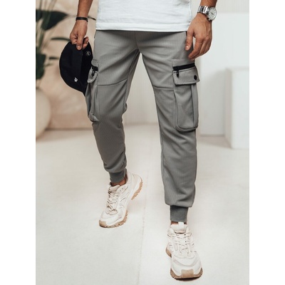 Trendy šedé kapsáčové jogger kalhoty