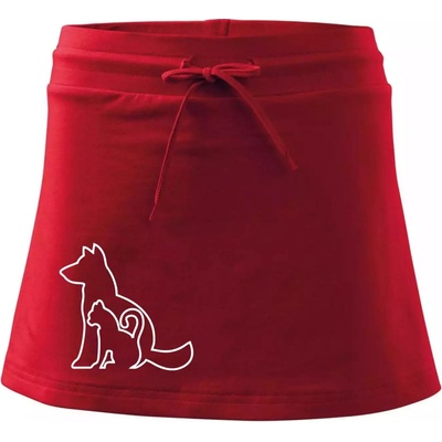 Mačkopes športová sukne two in one červená