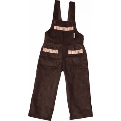 Veselá nohavice Dětské manšestrové lacláče hnědá
