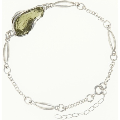 My Moldavite Stříbrný náramek naleštěný 26-172 18.5 cm