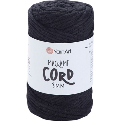 YARNART Macrame Cord 3 mm 85 m 750 Black юта (Macrame Cord 3 mm 750)