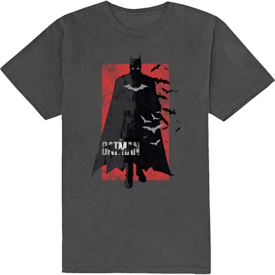DC Comics tričko The Batman Distressed Logo šedé