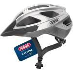ABUS road bike helmet Macator - sporty bike helmet for beginners - also for pigtail wearers - for women and men - silver, size M - 87219 (87219)