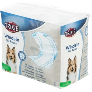 TRIXIE Diapers for Male Dogs M-L - Памперс / пелена за мъжки кучета, регулируем, 46-60 см. - 12 броя