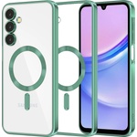 Techsuit Калъф за Samsung Galaxy A15 4G / A15 5G - Luxury Crystal MagSafe - Светло зелен