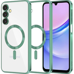 Techsuit Калъф за Samsung Galaxy A15 4G / A15 5G - Luxury Crystal MagSafe - Светло зелен