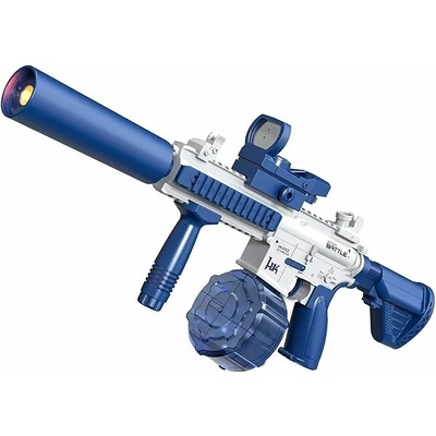 BATTLE Elektrická vodní pistole se světelným efektem M416 2 zásobníky modrá CY022