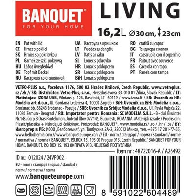 Banquet Living 30 cm 16,2 l – Zboží Dáma