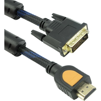 DeTech Кабел DeTech HDMI - DVI, 5m. Ферит, Черен, HQ - 18191 (18191)