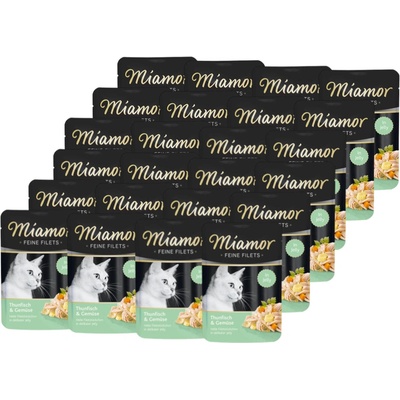 Miamor Feine Filets v želé svetlý tuniak & zelenina 24 x 100 g