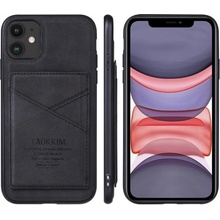 Pouzdro Taokkim z PU kůže s kapsou v retro stylu iPhone 11 Pro - černé