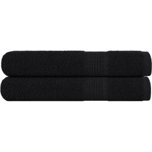 vidaXL Кърпи за сауна FROGN 2 бр. Черни 80x200 см 360 г/м2 (136959)