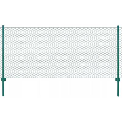 VidaXL Pletivo se sloupky, ocel, 25 x 0,5 m, zelené