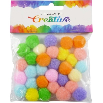 Tempus Kuličky pom poms bar.pastel mix 20 mm 30 ks – Zboží Mobilmania