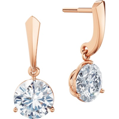 DF dámske náušnice 6418, růžové zlato s laboratorními diamanty o celkové váze 4.00 ct VS1/F