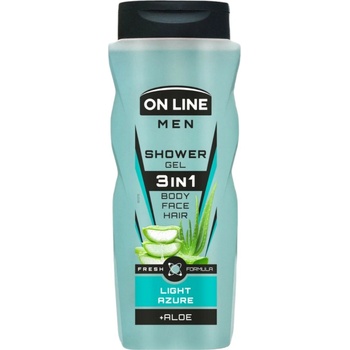On Line Men Light Azzure pánsky sprchový gél 3v1, 410 ml