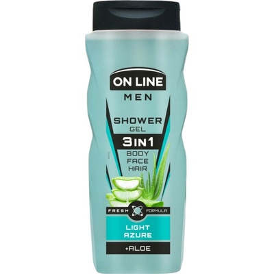 On Line Men Light Azzure pánsky sprchový gél 3v1, 410 ml