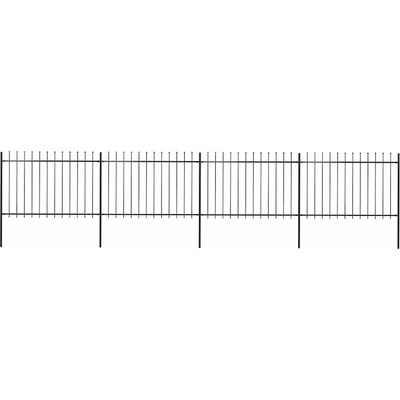 zahrada-XL Zahradní plot s hroty ocelový 6,8 x 1,2 m černý