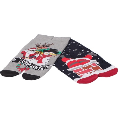 Коледен комплект термо чорапи в тъмносиньо и сиво
