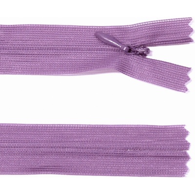 Spirálový zip no.3 skrytý nerozepínací 22cm - více barev color: 593 fialová