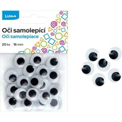 LUMA Dekorační oči - kulaté - samolepící 16 mm, 20 ks - F800033