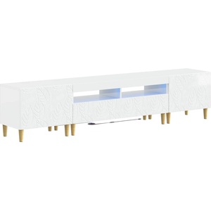 vidaXL 3 части LED ТВ шкаф DELFT Бял гланц Инженерна дървесина (3416762)