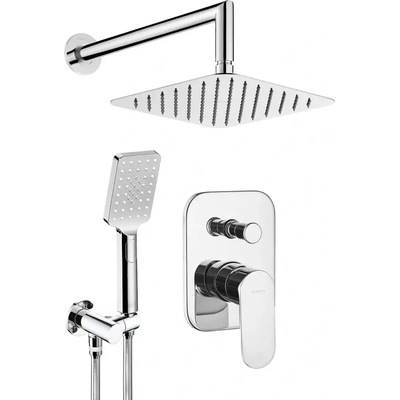 Deante Полша Комплект хром душ за вграждане тип дъжд Alpinia Chrom